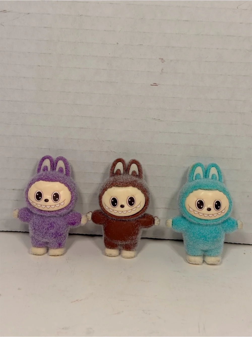 Labubu Mini Flocked Monster Figures Set of 9 Collectible Toy Dolls